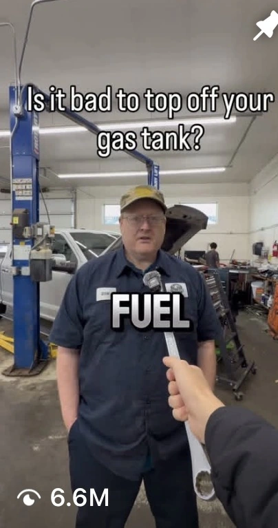 Eagle River Automotive fuel video, earlier screenshot at 6.6M views